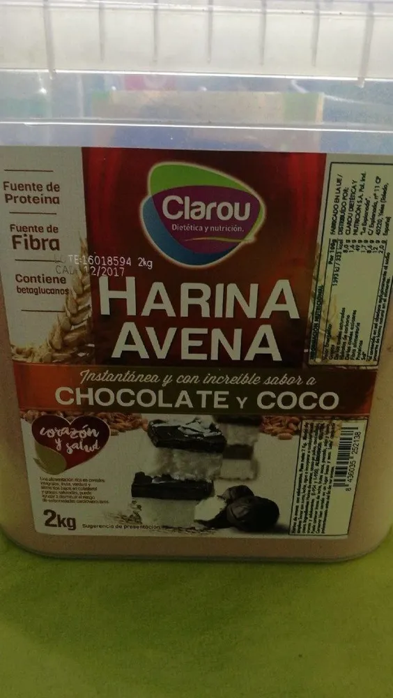 Farine avoine chocolat noix de coco
