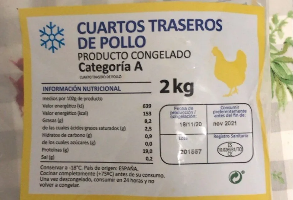 Cuartos traseros de pollo