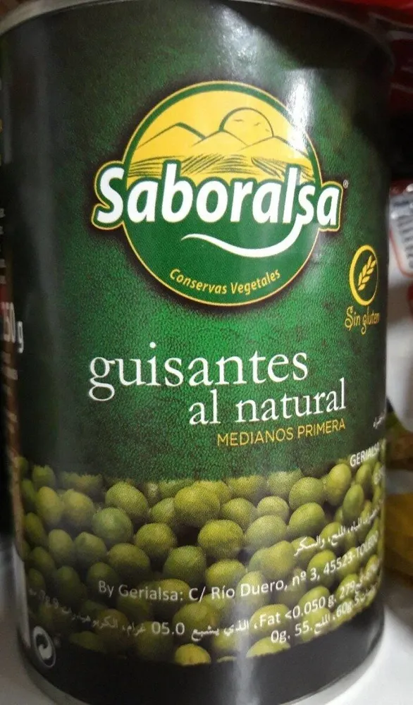 Guisantes al natural