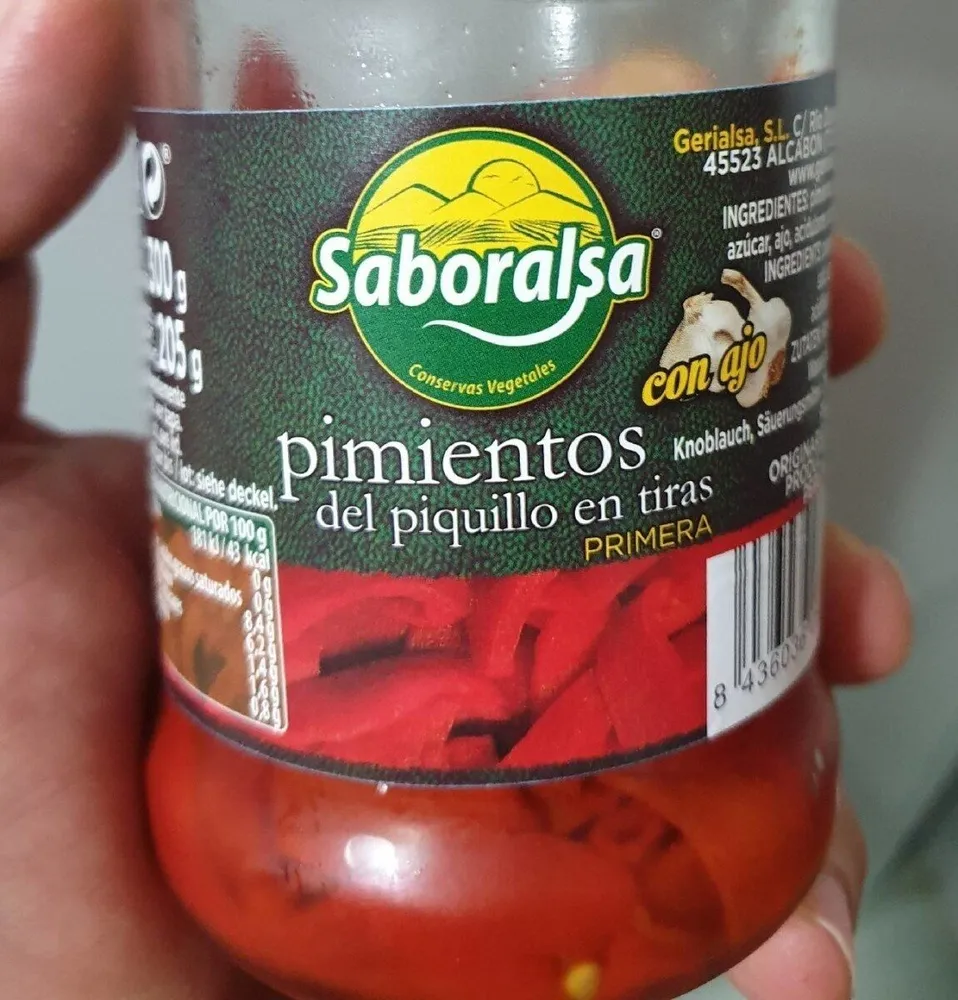 Pimientos pitillos en tiras