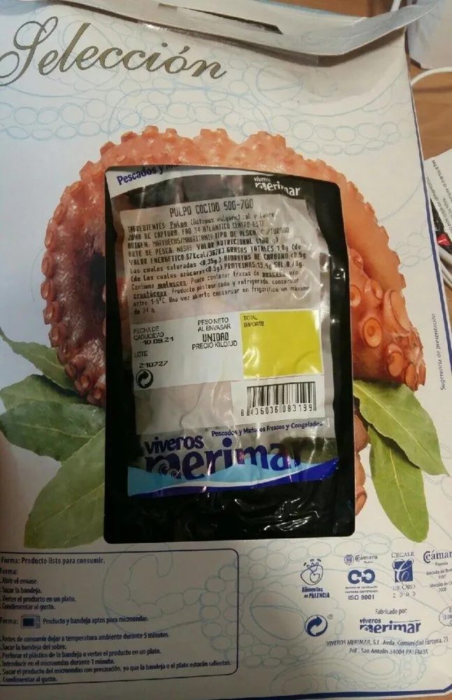 Pulpo cocido