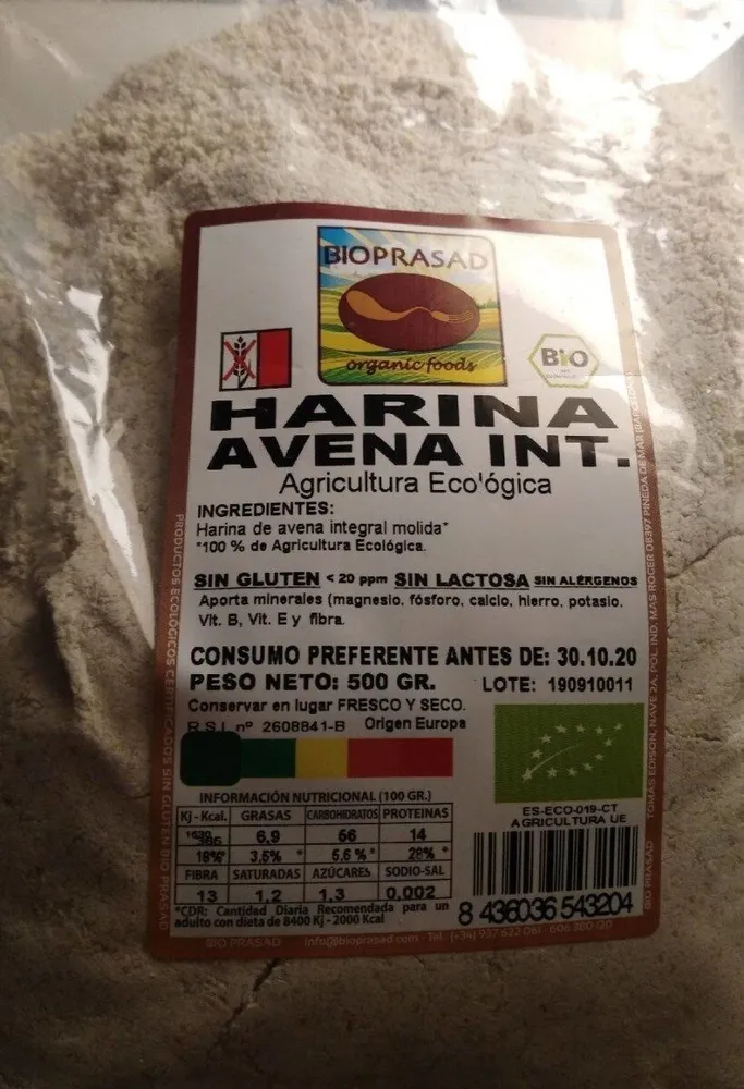 Harina avena integral