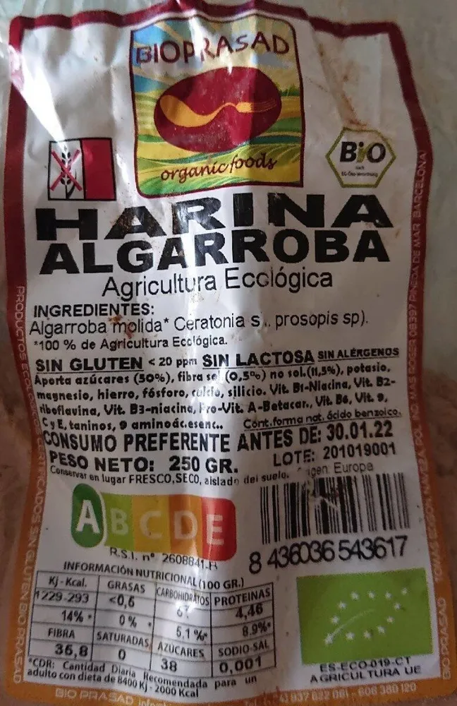 Harina Algarroba - Agricultura Ecológica