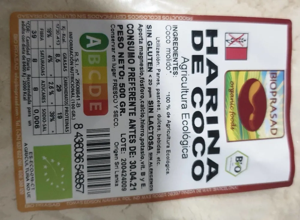 Harina de coco