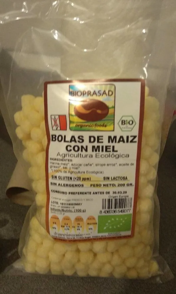 Bolas de maíz con miel