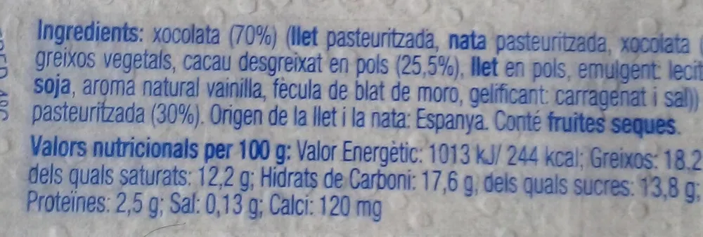 Xocolata amb nata