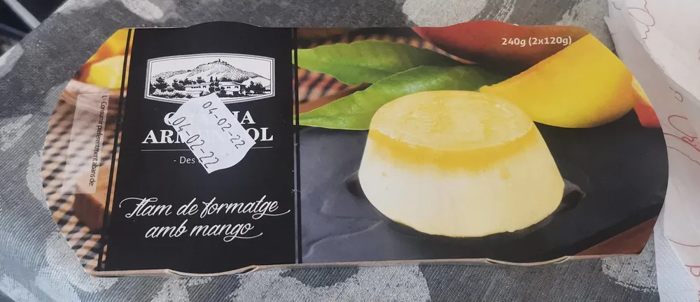 Flam de formatge amb mango