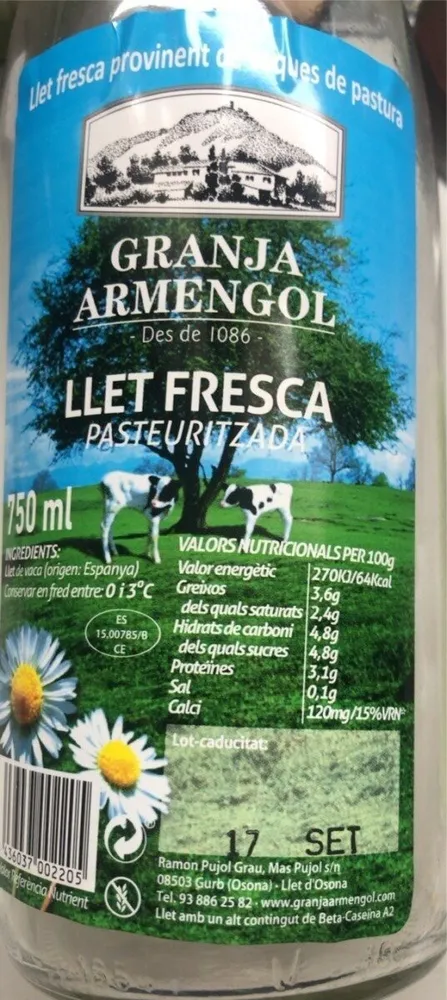 Leche fresca pasteurizada