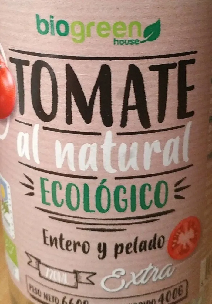 Tomate al natural ecológico