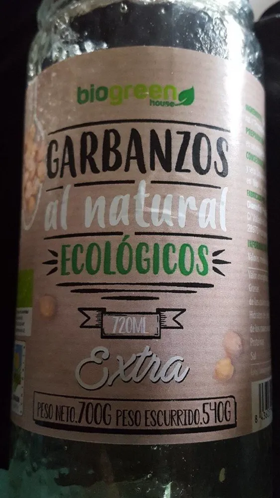 Garbanzos al natural ecologicos