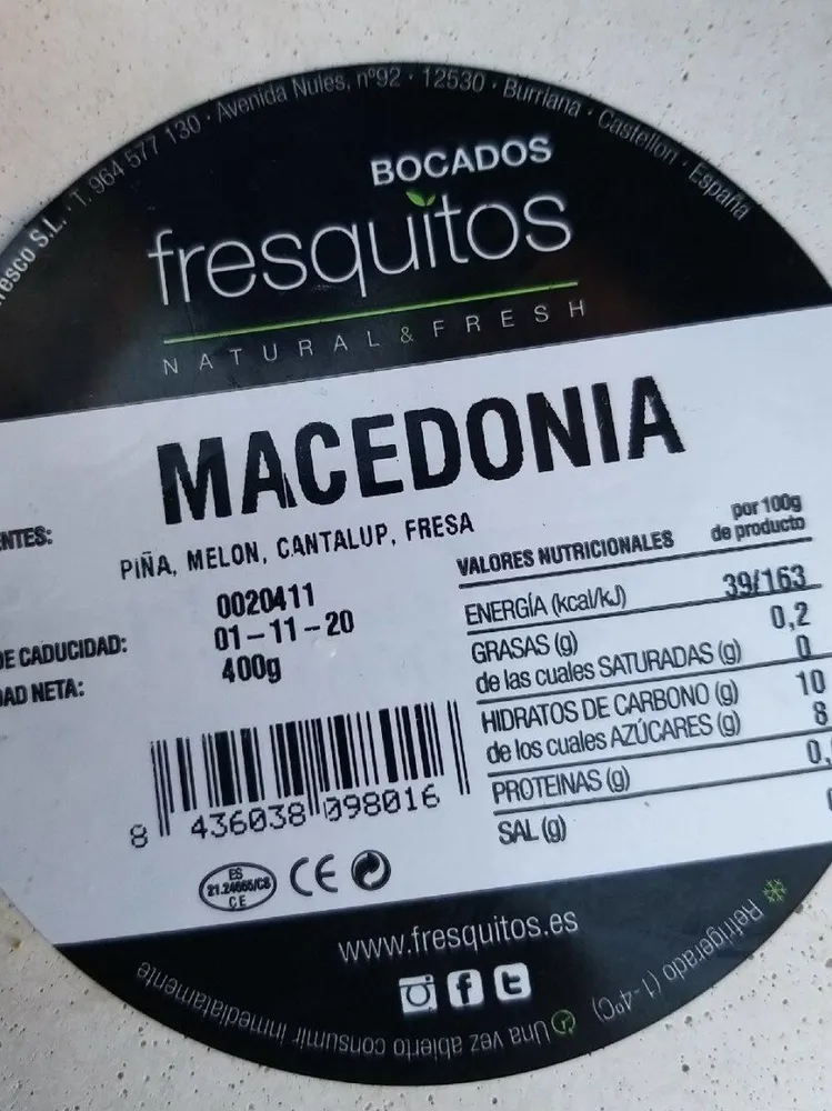 Macedonia fresquitos
