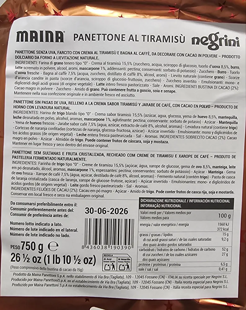 Panettone al Tiramisú