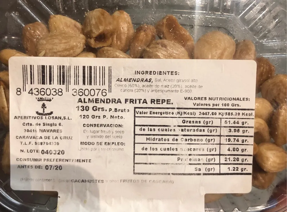 Almendra frita