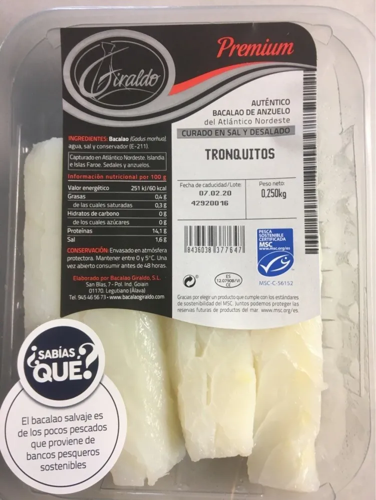 Tronquitos de bacalao de anzuelo