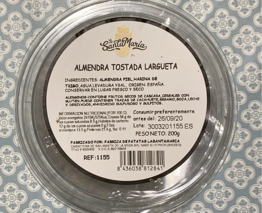 Almendra tostada largueta