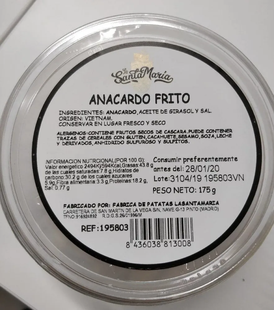 Anacardo frito