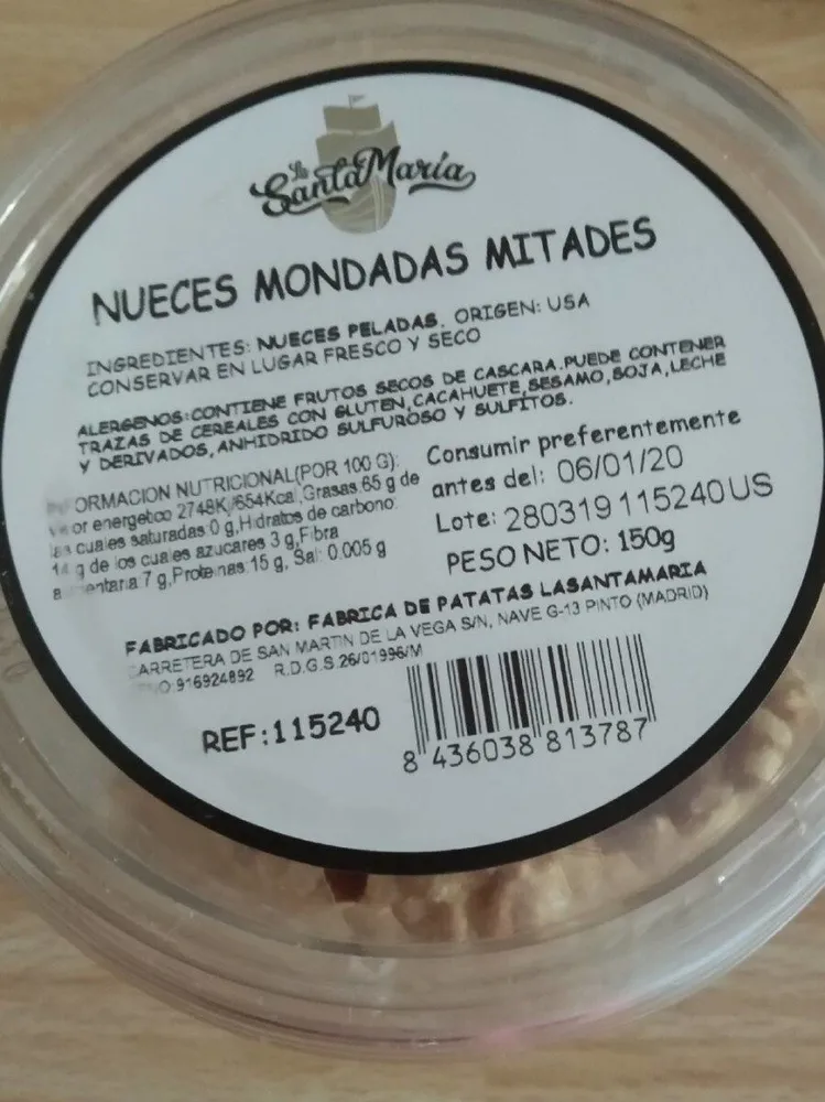 Nueces mondadas mitades