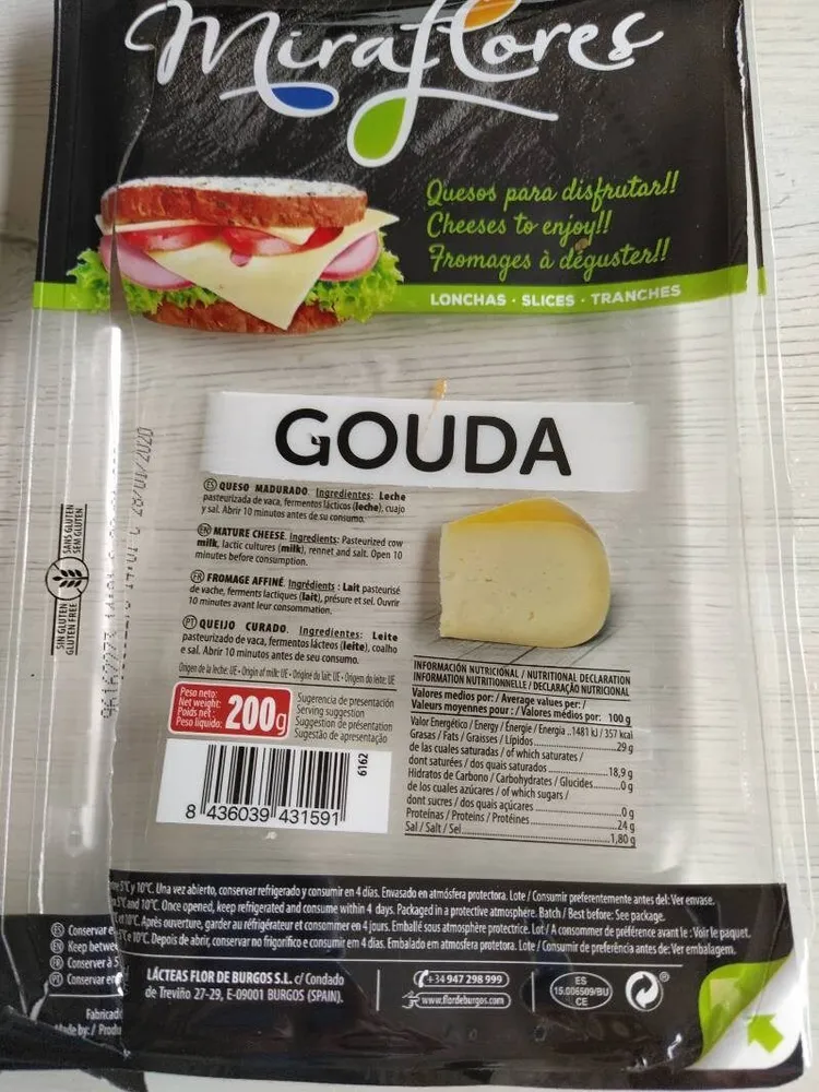 Queso en lonchas Gouda