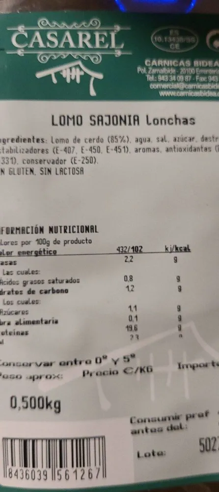 Lomo sajonia lonchas