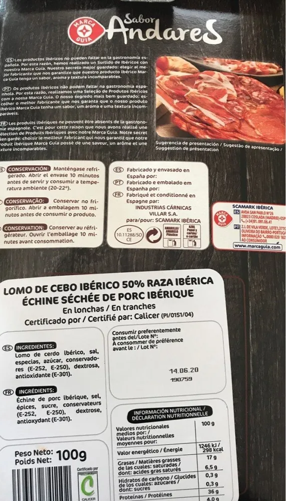 Lomo de cebo iberico 50% raza iberica