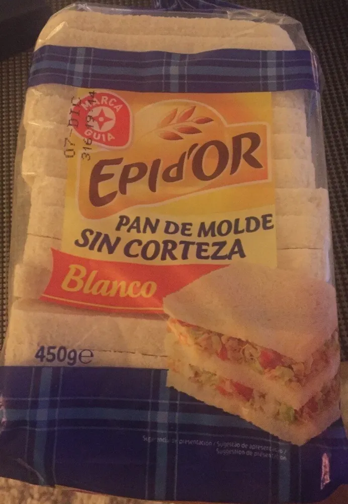 Pan de molde sin corteza