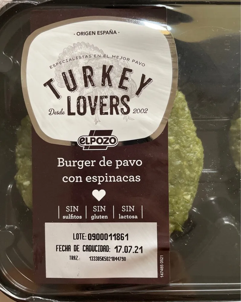 Burguer de pavo con espinacas