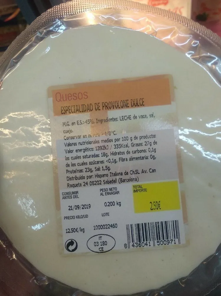Quesos, especialidad de provolone dulce