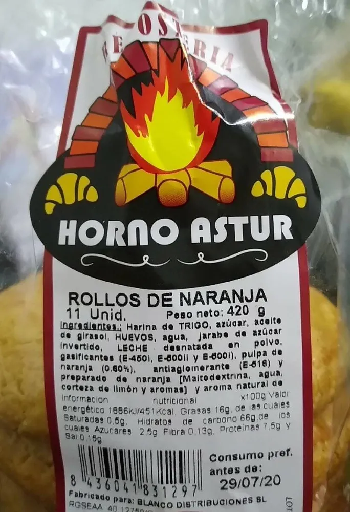 Rollos de naranja