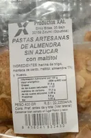 Pastas artesanas de almendra sin azucar