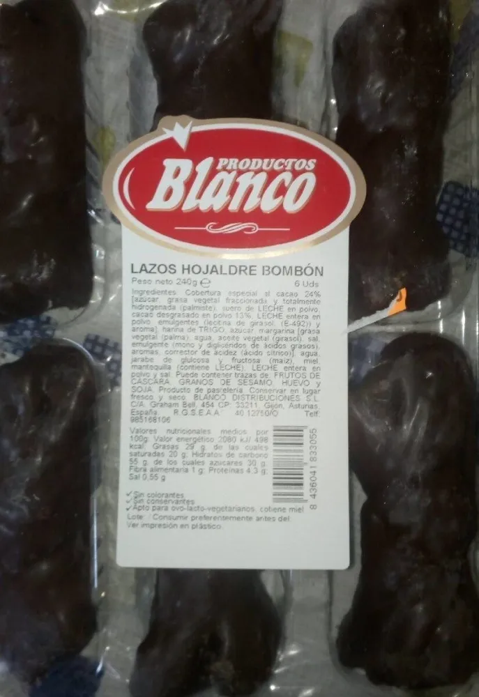Lazos hojaldre bombon