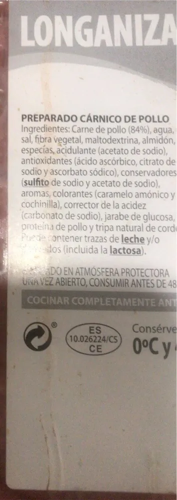 Longaniza fresca de pollo