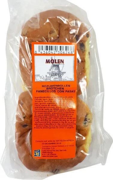 Bollos con pasas