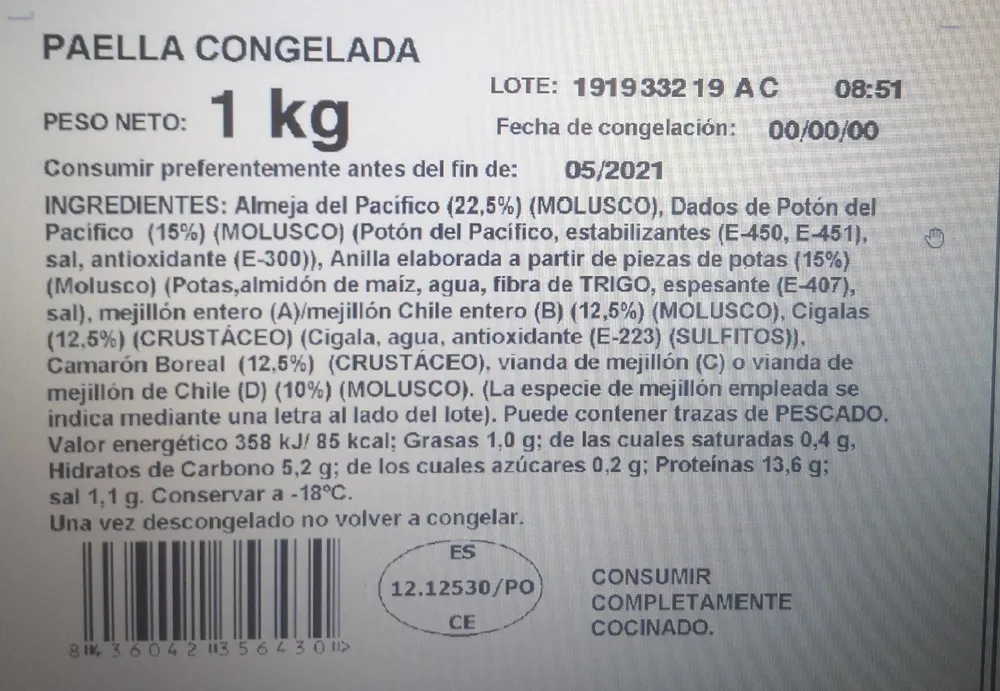 Preparado de Paella