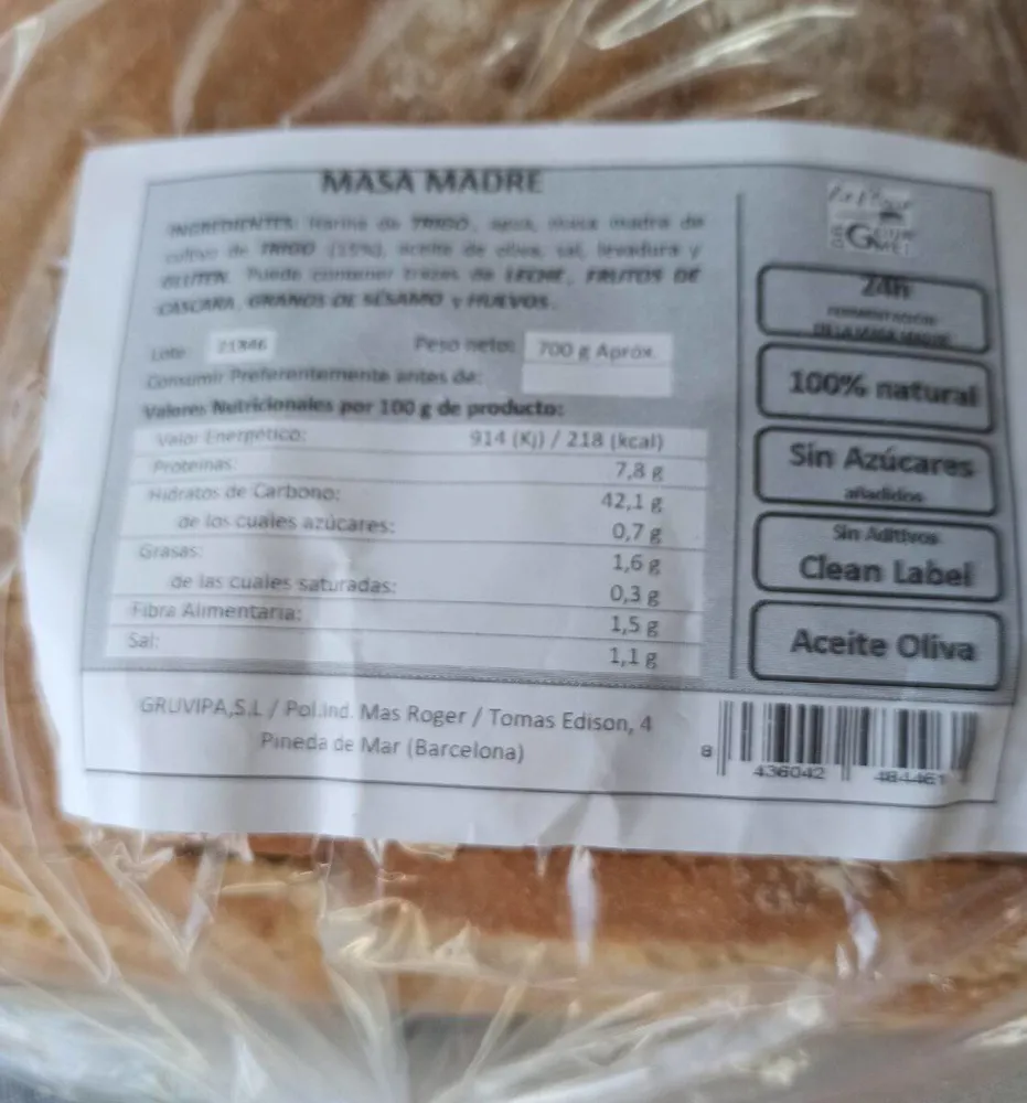 Pan masa madre