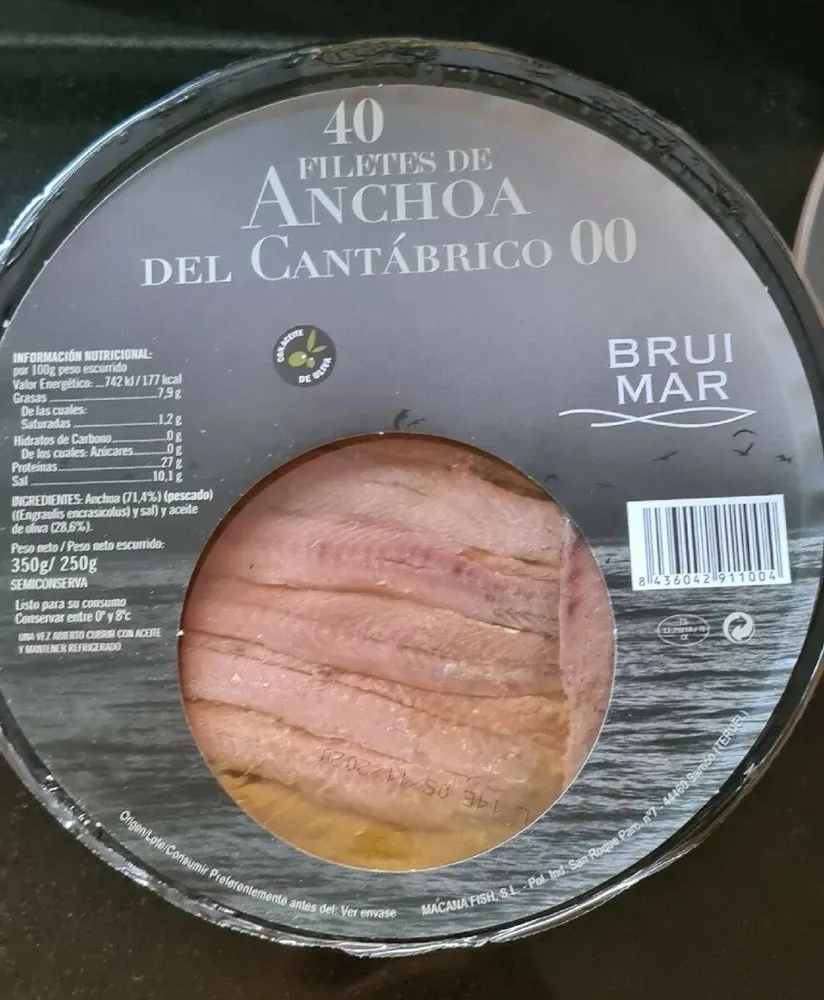 Filetes anchoa  del cantábrico