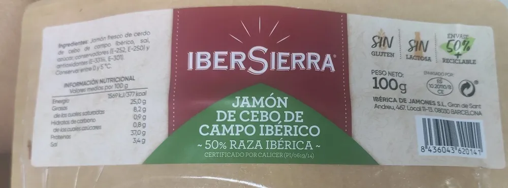 Jamón de cebo de campo iberico