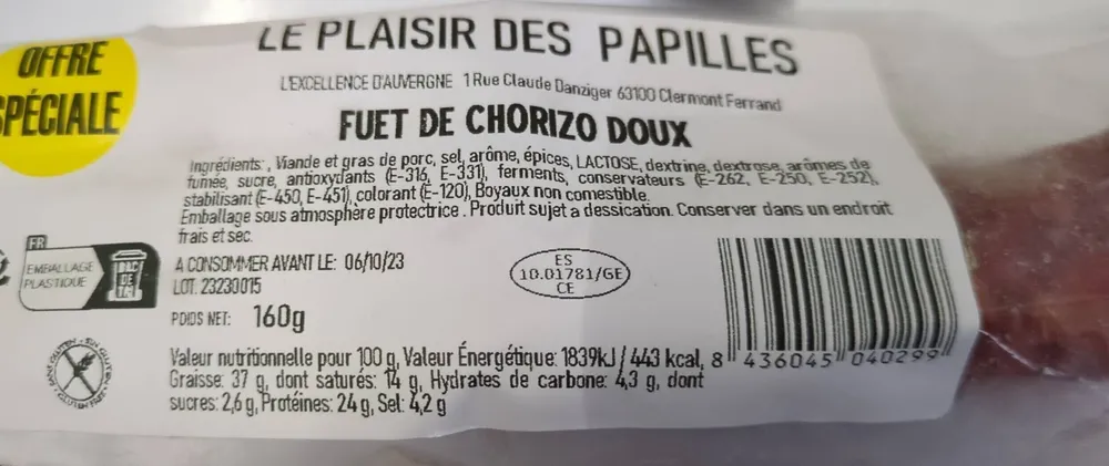 Fuet de Chorizo doux