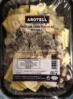 Ravioli de carne con salsa bosaiola