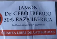 Jamón de Cebo Ibérico 50% raza ibérica.
