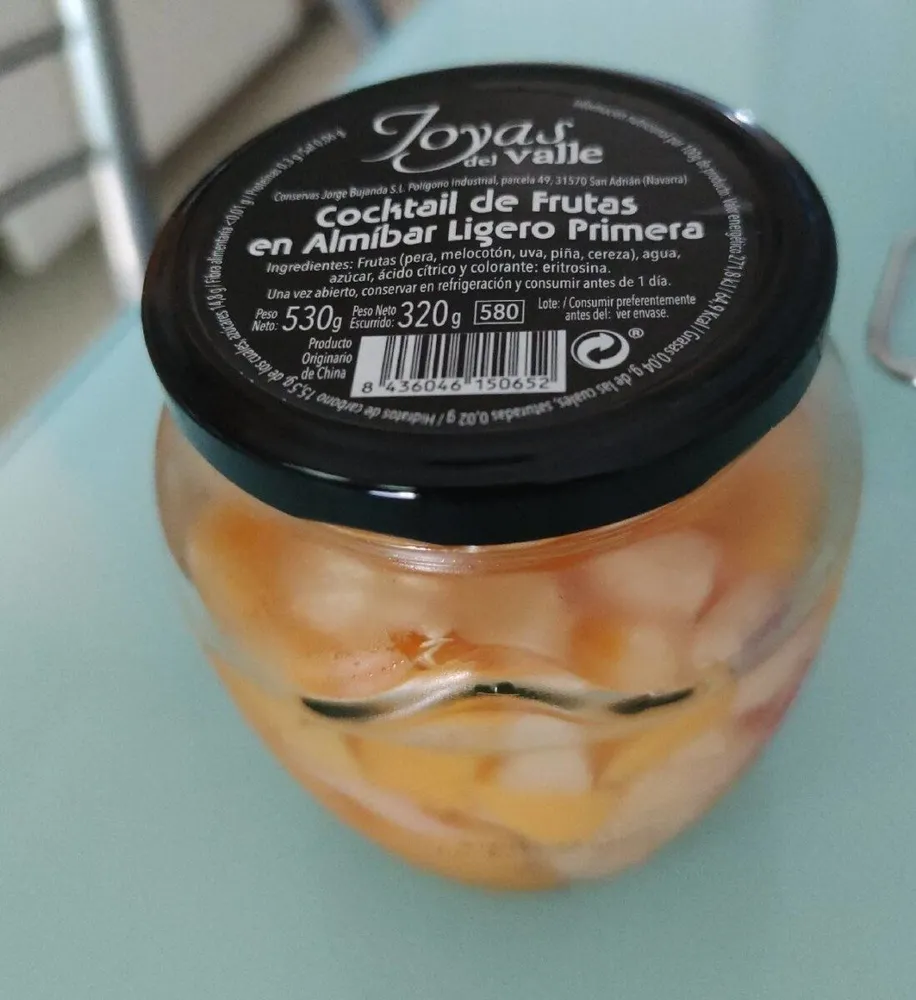 Cocktail de frutas en almíbar ligero