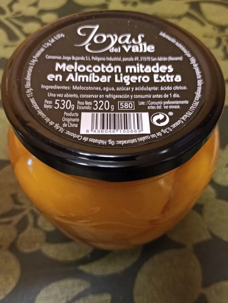 Melocotón en almíbar