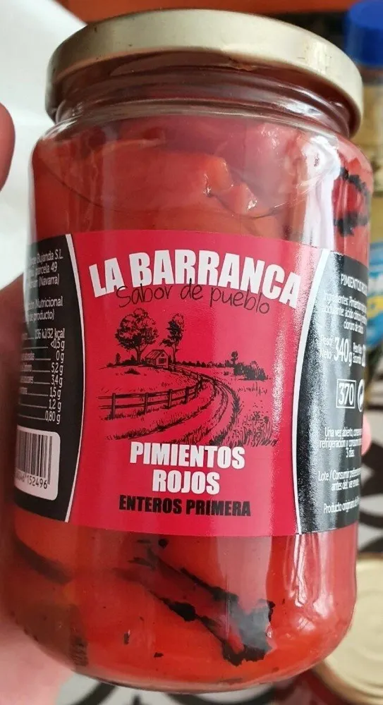Pimientos rojos enteros La Barranca