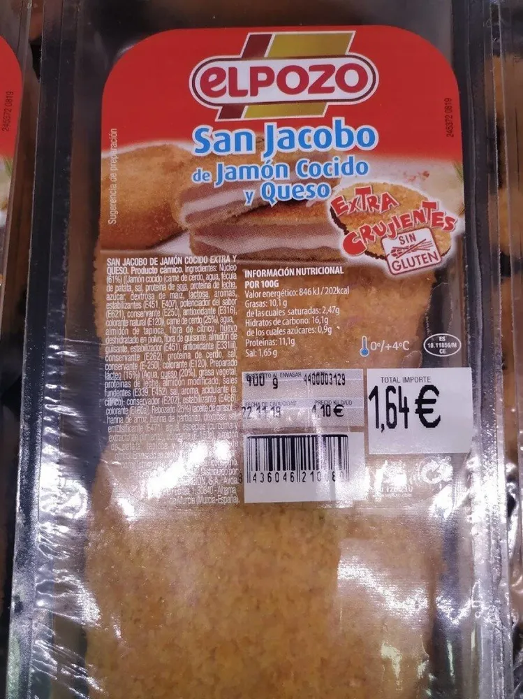 San Jacobo de jamón cocido y queso