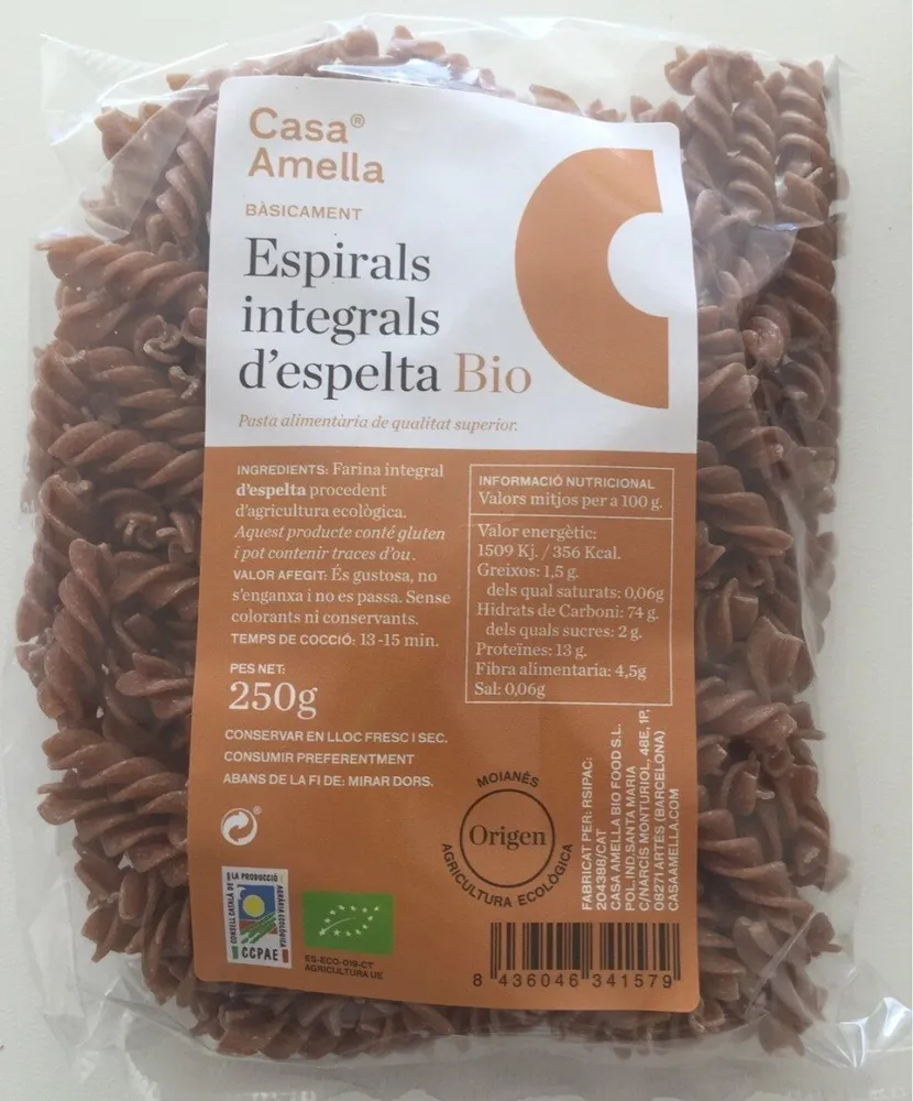 Espirales integrales de espelta