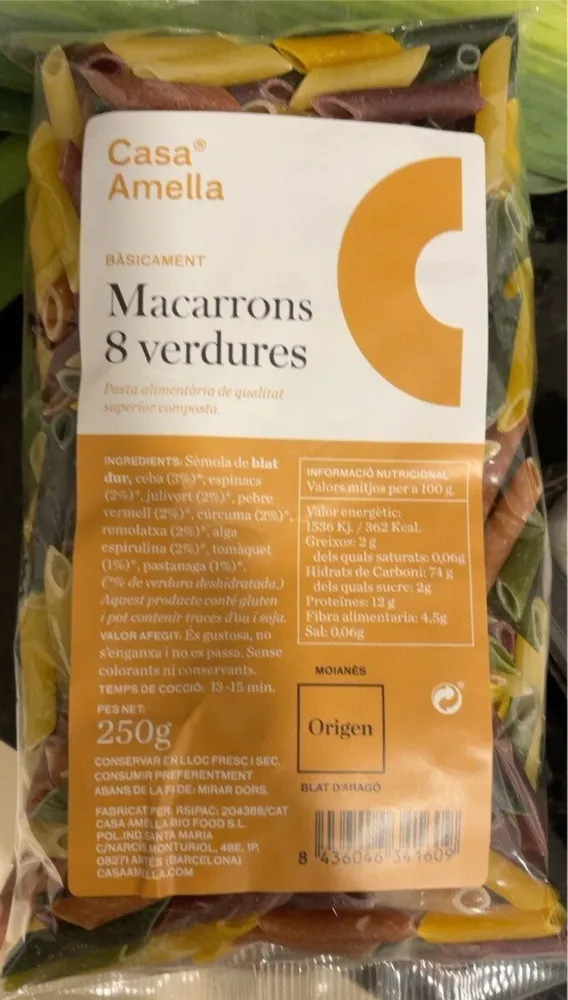 Macarrones verdura