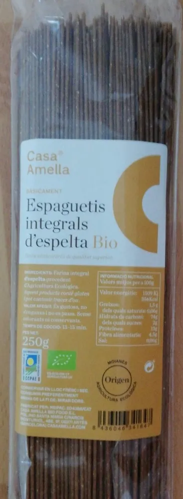 Spaguetis integrales espelta