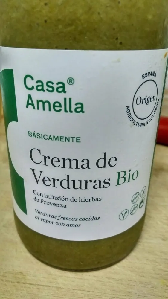 Crema de verduras ecológicas cocidas al vapor