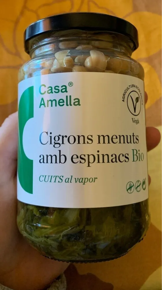 Cigrons menuts amb espinacs bio