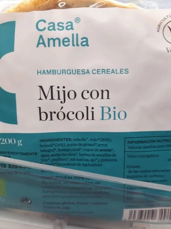 Hamburguesa cereales Mijo con brócoli Bio