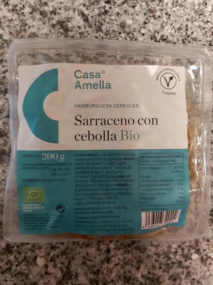 Hamburguesa cereales Sarraceno con cebolla Bio